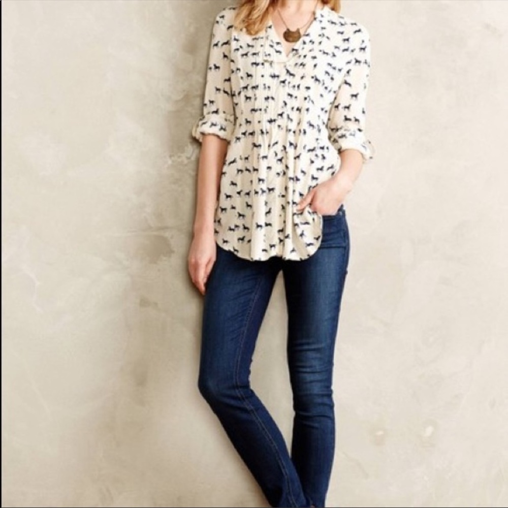 Maeve Horse Pintuck Shirt